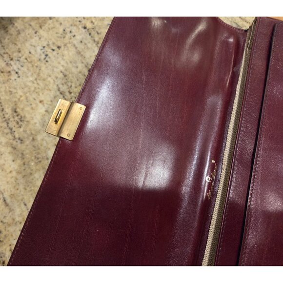 Vintage Etienne Aigner Oxblood Leather Document Brief Case Portfolio - Picture 7 of 16